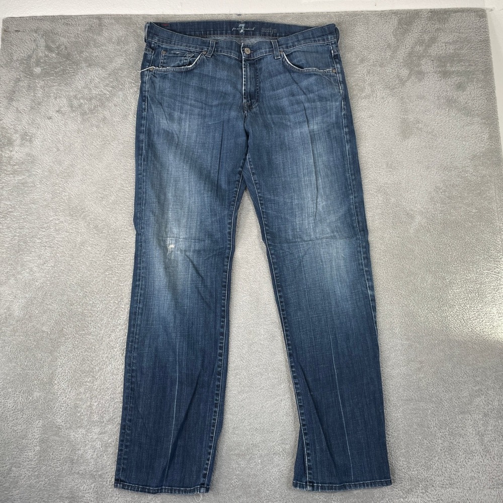 7 For All Mankind Austyn Jeans Mens 36x33 Blue Relaxed Straight Leg‎ Denim